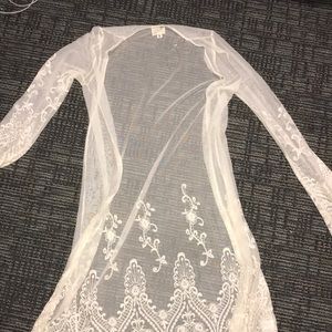 Long sleeve sheer coverup.